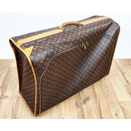 165 - LOUIS VUITTON SOFT SUITCASE, made for Louis Vuitton Paris in USA, monogram canvas with leather trims... 