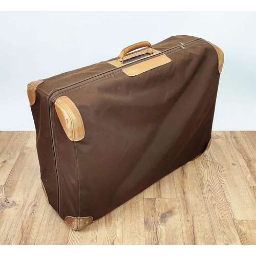 165 - LOUIS VUITTON SOFT SUITCASE, made for Louis Vuitton Paris in USA, monogram canvas with leather trims... 