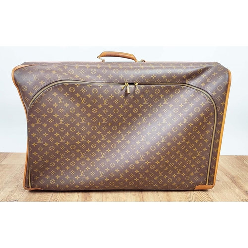 165 - LOUIS VUITTON SOFT SUITCASE, made for Louis Vuitton Paris in USA, monogram canvas with leather trims... 