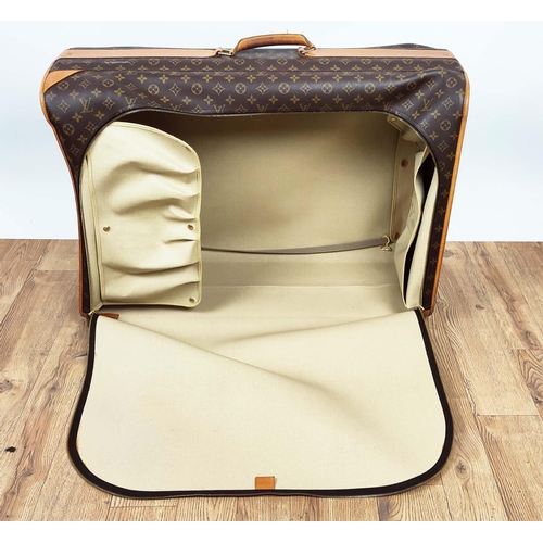 165 - LOUIS VUITTON SOFT SUITCASE, made for Louis Vuitton Paris in USA, monogram canvas with leather trims... 