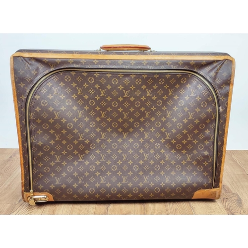 167 - LOUIS VUITTON SOFT SUITCASE, made for Louis Vuitton Paris in USA, monogram canvas with leather trims... 