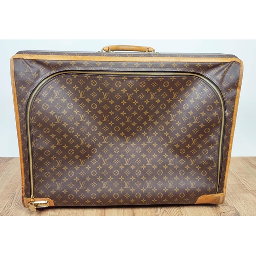 167 - LOUIS VUITTON SOFT SUITCASE, made for Louis Vuitton Paris in USA, monogram canvas with leather trims... 