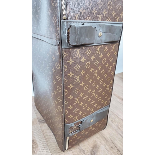 170 - LOUIS VUITTON PEGASE TROLLEY, monogram coated canvas with leather side and top handles, top ring for... 