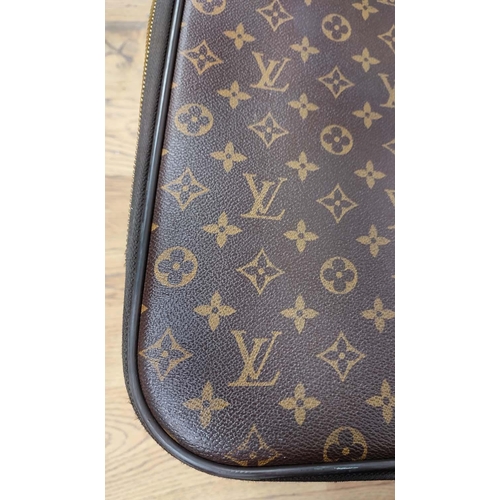 170 - LOUIS VUITTON PEGASE TROLLEY, monogram coated canvas with leather side and top handles, top ring for... 