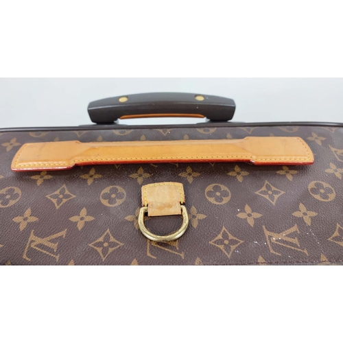 170 - LOUIS VUITTON PEGASE TROLLEY, monogram coated canvas with leather side and top handles, top ring for... 