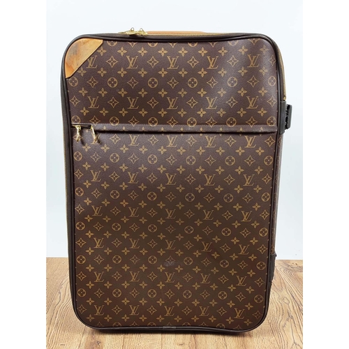 170 - LOUIS VUITTON PEGASE TROLLEY, monogram coated canvas with leather side and top handles, top ring for... 