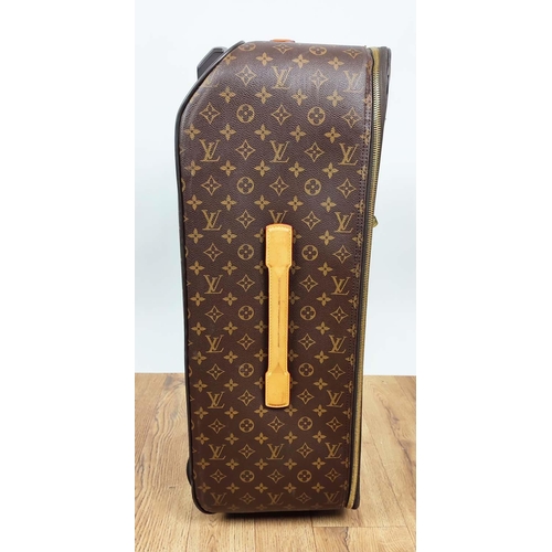 170 - LOUIS VUITTON PEGASE TROLLEY, monogram coated canvas with leather side and top handles, top ring for... 