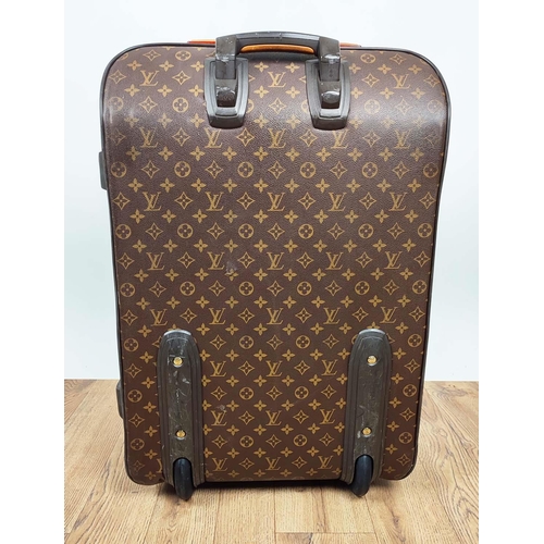 170 - LOUIS VUITTON PEGASE TROLLEY, monogram coated canvas with leather side and top handles, top ring for... 