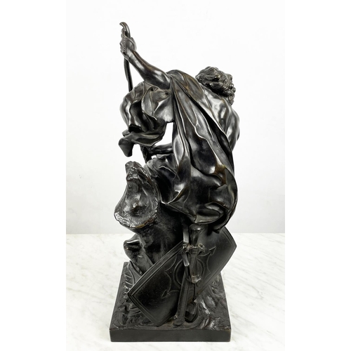 28 - JACQUES BOUSSEAU, French (1681-1740) Ulysse stringing his bow, late 19th century bronze, 48cm H.