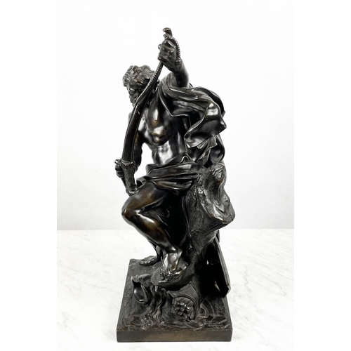 28 - JACQUES BOUSSEAU, French (1681-1740) Ulysse stringing his bow, late 19th century bronze, 48cm H.