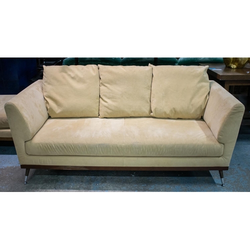 500 - LIGNE ROSET SOFA, 88cm H x 187cm W x 91cm D, sand alcantara.