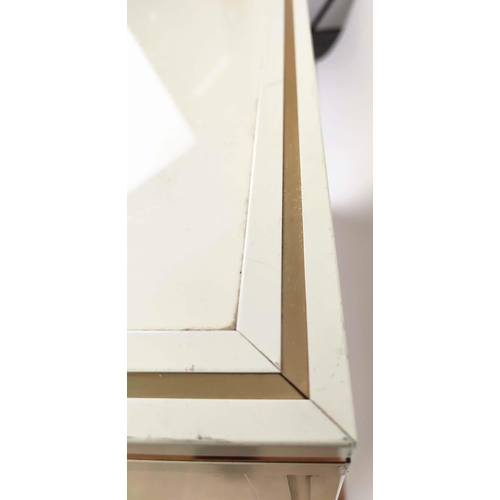 463 - PIERRE VANDEL SIDE CABINET, 91cm x 71cm H x 45cm, cream finish, bears plaque.