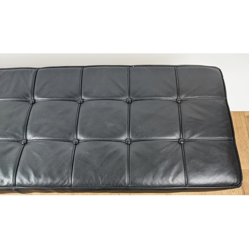 466 - LUDWIG MIES VAN DER ROHE INSPIRED BENCH, 47cm high, 134cm wide, 43cm deep