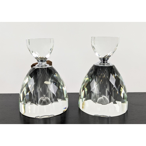 482 - PERFUME BOTTLES, a pair, cut glass, 22cm H each. (2)