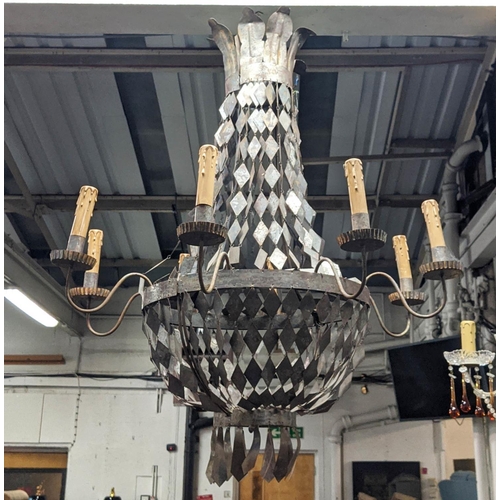 315 - CHANDELIER, contemporary Spanish design, eight branch, 100cm drop approx.