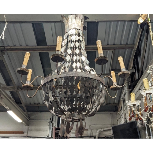 315 - CHANDELIER, contemporary Spanish design, eight branch, 100cm drop approx.