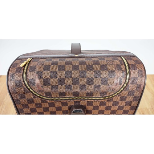 166 - LOUIS VUITTON DAMIER EBENE EOLE 60 ROLLING DUFFLE, coated canvas with leather handles, trims and top... 