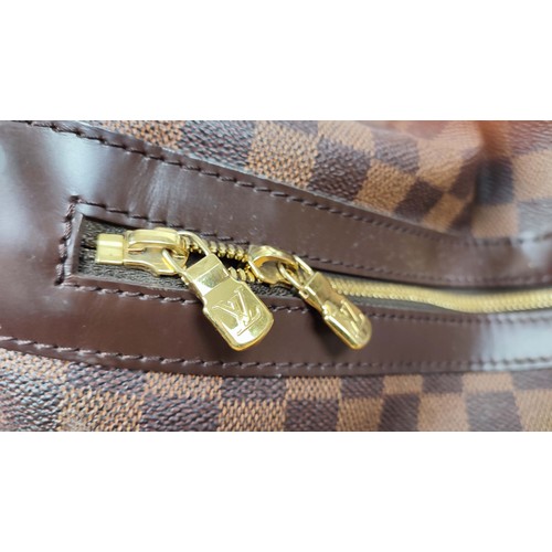 166 - LOUIS VUITTON DAMIER EBENE EOLE 60 ROLLING DUFFLE, coated canvas with leather handles, trims and top... 