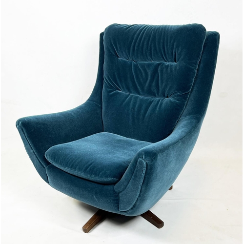 505 - PARKER KNOLL SWIVEL CHAIR, 95cm H x 82cm W.