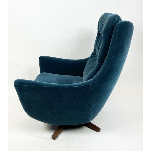 505 - PARKER KNOLL SWIVEL CHAIR, 95cm H x 82cm W.