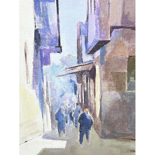 51 - NASEER CHAURA (Syria 1920-1992) 'Street Scene', oil on canvas, signed and dated lower right, 72cm x ... 