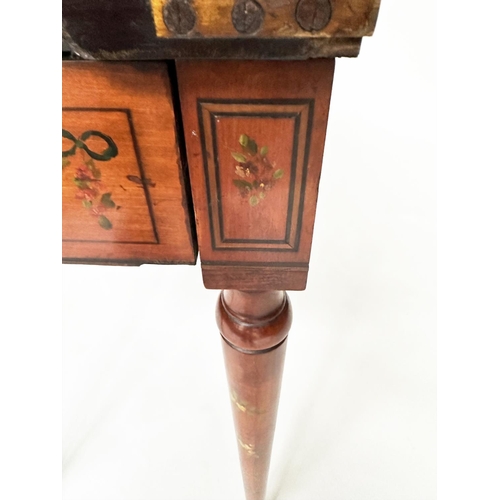 101 - SATINWOOD CARD TABLE, George III period satinwood and rosewood crossbanded of D foldover form, retai... 