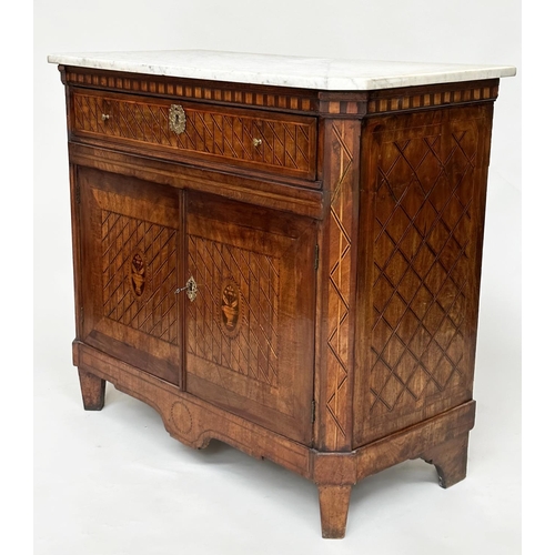 103 - DUTCH SIDE CABINET, 19th century mahogany and satinwood geometric and floral marquetry inlay with ma... 