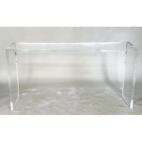 120 - LUCITE CONSOLE TABLE BY CAREW JONES, contemporary rectangular, 150cm x 38cm x 78cm H.