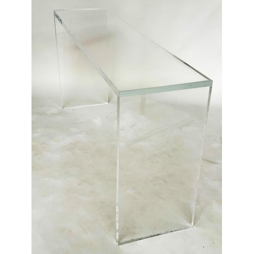 120 - LUCITE CONSOLE TABLE BY CAREW JONES, contemporary rectangular, 150cm x 38cm x 78cm H.