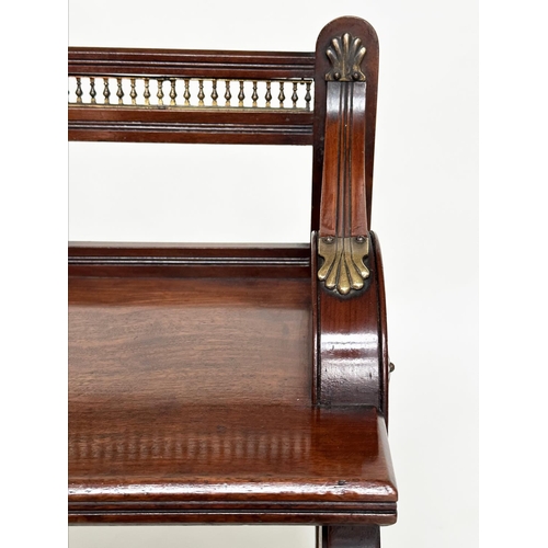 141 - JAS SHOOLBRED AND CO HALL SEAT, 19th century walnut and brass mounted fully stamped with registratio... 