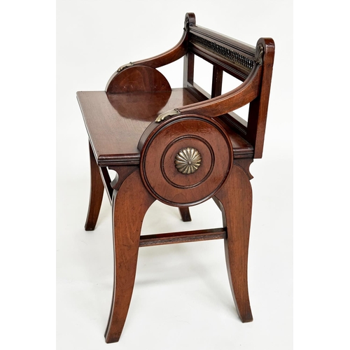 141 - JAS SHOOLBRED AND CO HALL SEAT, 19th century walnut and brass mounted fully stamped with registratio... 