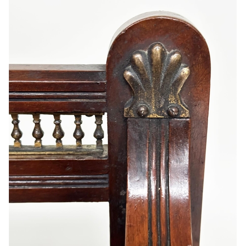 141 - JAS SHOOLBRED AND CO HALL SEAT, 19th century walnut and brass mounted fully stamped with registratio... 