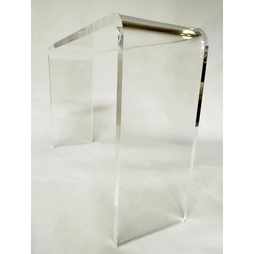 148 - LUCITE CONSOLE TABLE, single piece lucite arched rectangular, 108cm x 32cm x 73cm H.