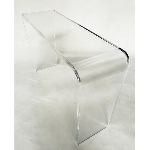 148 - LUCITE CONSOLE TABLE, single piece lucite arched rectangular, 108cm x 32cm x 73cm H.