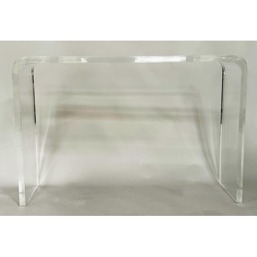 148 - LUCITE CONSOLE TABLE, single piece lucite arched rectangular, 108cm x 32cm x 73cm H.