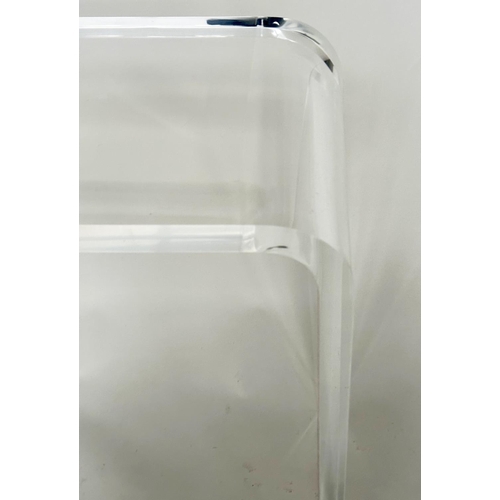 148 - LUCITE CONSOLE TABLE, single piece lucite arched rectangular, 108cm x 32cm x 73cm H.