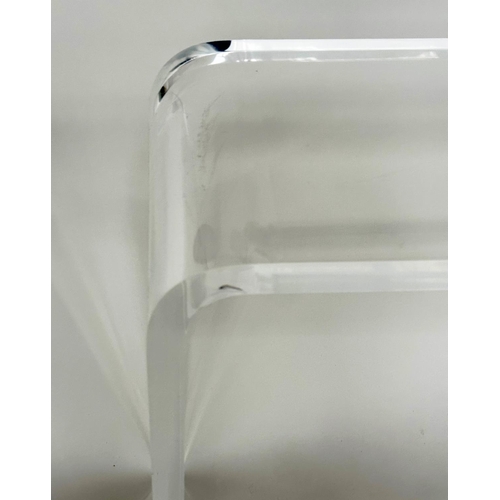 148 - LUCITE CONSOLE TABLE, single piece lucite arched rectangular, 108cm x 32cm x 73cm H.