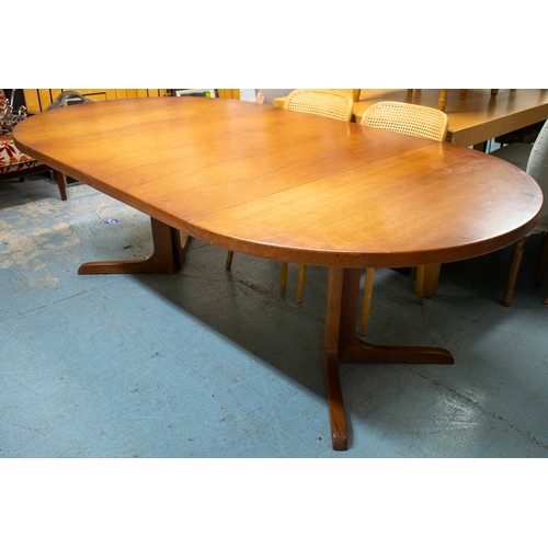 497 - C J ROSENGAARDEN DINING TABLE, circa 1975, Danish teak with two extra leaves, 73cm H x 120cm D, 220c... 