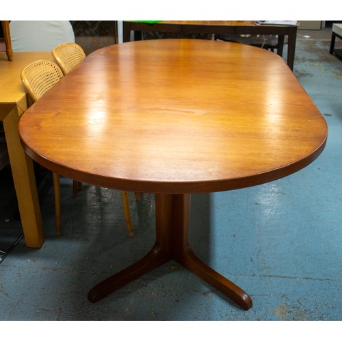 497 - C J ROSENGAARDEN DINING TABLE, circa 1975, Danish teak with two extra leaves, 73cm H x 120cm D, 220c... 