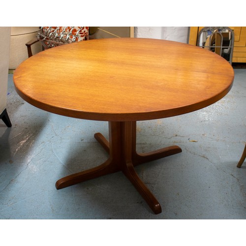 497 - C J ROSENGAARDEN DINING TABLE, circa 1975, Danish teak with two extra leaves, 73cm H x 120cm D, 220c... 