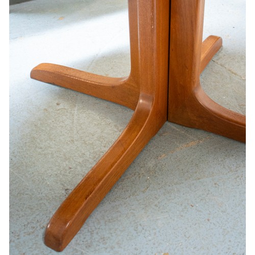 497 - C J ROSENGAARDEN DINING TABLE, circa 1975, Danish teak with two extra leaves, 73cm H x 120cm D, 220c... 