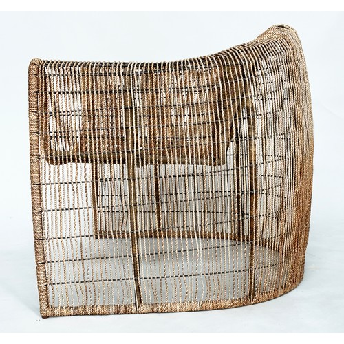 137 - LULU CLUB CHAIR, by Kenneth Cobonpue, abaca twine on steel framework, 79cm x 82cm W.