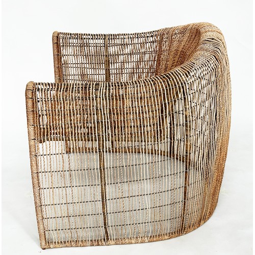 137 - LULU CLUB CHAIR, by Kenneth Cobonpue, abaca twine on steel framework, 79cm x 82cm W.