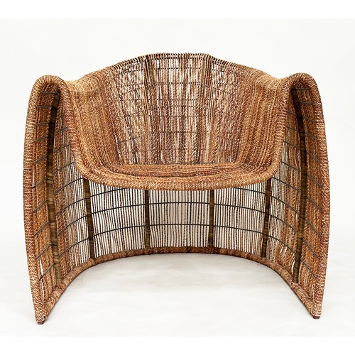 137 - LULU CLUB CHAIR, by Kenneth Cobonpue, abaca twine on steel framework, 79cm x 82cm W.