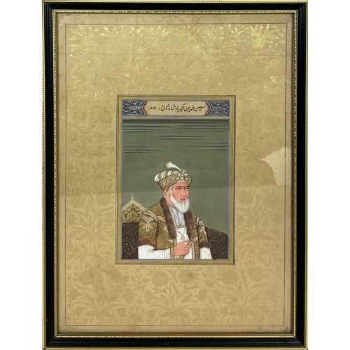 65 - MUGHAL SCHOOL, Portraits of Akbar Shah II (1760-1837) and Zeenat Mahal (1823-1886), gouache, 16cm x ... 