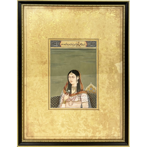 65 - MUGHAL SCHOOL, Portraits of Akbar Shah II (1760-1837) and Zeenat Mahal (1823-1886), gouache, 16cm x ... 