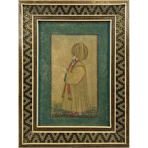 90 - MUGHAL SCHOOL, 'Portrait of a Mullah or Statesman', likely Melek Ahmed Pasha (1604-1662), watercolou... 
