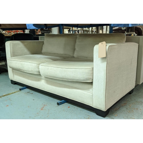 407 - SOFA, ivory fabric upholstered, 173cm W.