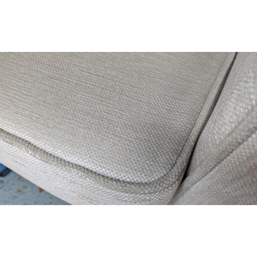 407 - SOFA, ivory fabric upholstered, 173cm W.