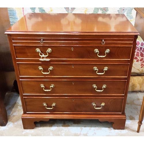 199 - CHEST, 72cm W x 42cm D x 75cm H, Georgian style mahogany, with a hidden upper drawer with compartmen... 